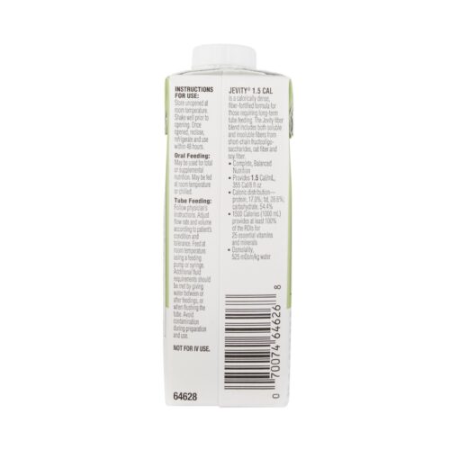 Tube Feeding Formula Jevity® 1.5 Cal with Fiber Unflavored Liquid 8 oz. Reclosable Carton - Image 5