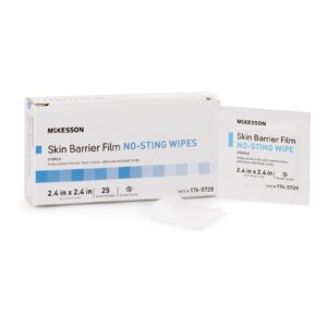 Skin Barrier Wipe McKesson No Sting Hexamethyldisiloxane Packet Steri