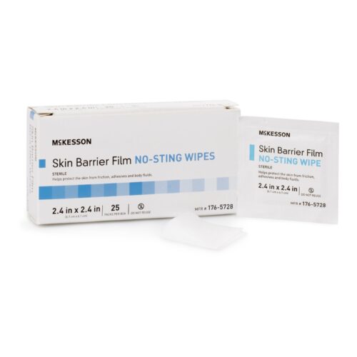 Skin Barrier Wipe McKesson No Sting Hexamethyldisiloxane Packet Steri