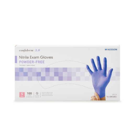 Exam Glove McKesson Confiderm® 3.0 Small NonSterile Nitrile Standard Cuff Length Textured Fingertips - Image 2