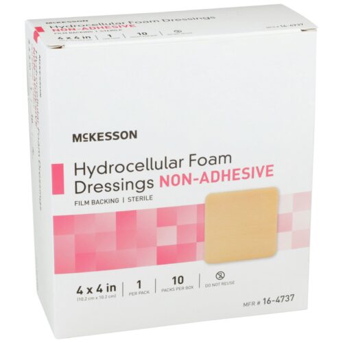 Foam Dressing McKesson 4 X 4 Inch Without Border Film Backing Nonadhesive Square Sterile - Image 2