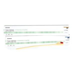 Foley Catheter McKesson 2-Way Coude Tip 5 cc Balloon 16 Fr. Hydrophilic Polymer Coated Latex