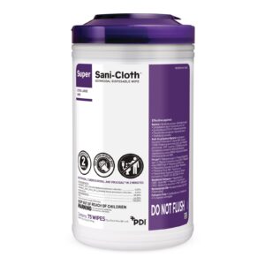 Super Sani-Cloth® Surface Disinfectant Cleaner Premoistened Germicidal Manual Pull Wipe 75 Count Can