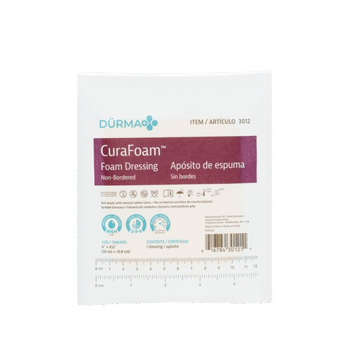 CuraFoam - Foam Dressing- 4" x 4.25" - Image 2