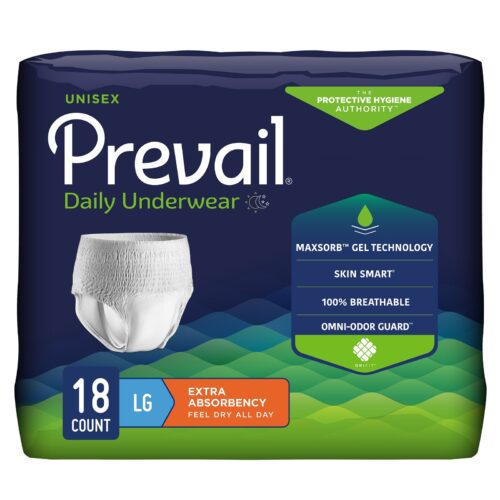 Unisex Adult Absorbent Underwear Prevail® Daily Underwear Extra Pull On Large