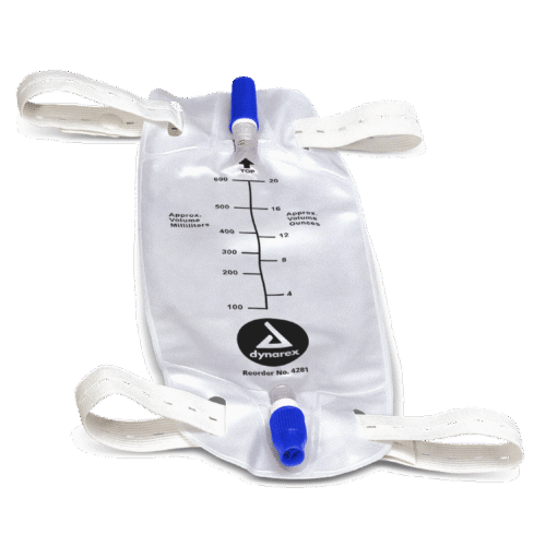 Urinary Leg Bag Dynarex Anti-Reflux Valve Sterile 600 mL Vinyl