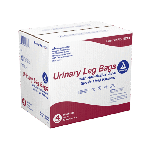 Urinary Leg Bag Dynarex Anti-Reflux Valve Sterile 600 mL Vinyl - Image 2