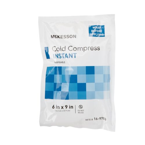 Instant Cold Pack McKesson General Purpose 6 X 9 Inch Plastic / Calcium Ammonium Nitrate / Water Dis