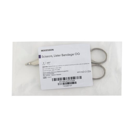 Bandage Scissors McKesson Lister 4-1/2 Inch Office Grade Stainless Steel NonSterile Finger Ring Hand - Image 2