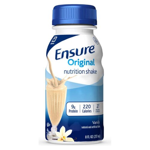 Oral Supplement Ensure® Original Therapeutic Nutrition Shake Vanilla Flavor Liquid 8 oz. Bottle