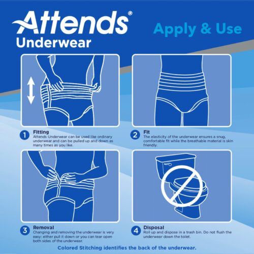 Unisex Adult Absorbent Underwear Attends® Advanced Pull On - Image 2