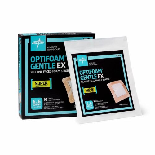 Foam Dressing Optifoam® Gentle EX 6 X 6 Inch With Border Waterproof Backing Silicone Face and Border - Image 3