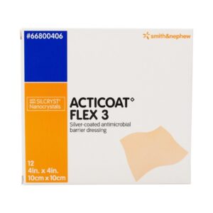 Silver Barrier Dressing Acticoat Flex 3 4 X 4 Inch Square Sterile
