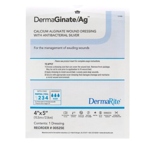 Silver Alginate Dressing DermaGinate/ Ag™ 4 X 5 Inch Rectangle Sterile - Image 3