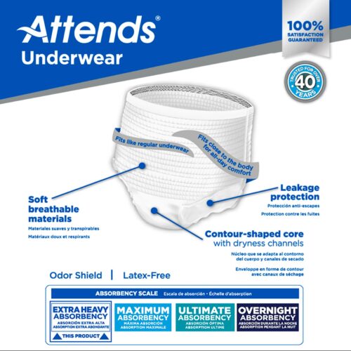 Unisex Adult Absorbent Underwear Attends® Care Pull On - Image 10