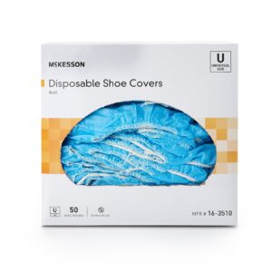 Shoe Cover McKesson One Size Fits Most Shoe High Nonskid Sole Blue NonSterile