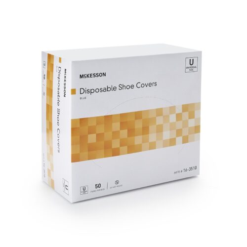 Shoe Cover McKesson One Size Fits Most Shoe High Nonskid Sole Blue NonSterile - Image 4