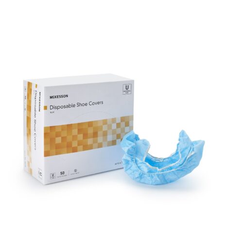 Shoe Cover McKesson One Size Fits Most Shoe High Nonskid Sole Blue NonSterile - Image 6