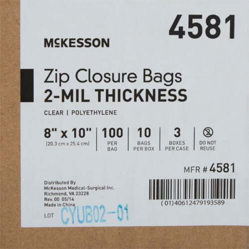 Reclosable Bag McKesson Polyethylene Clear Zipper Closure - Image 2