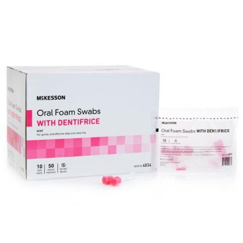 Oral Swab McKesson Dentifrice Foam Tip 10 per Pack - Image 2