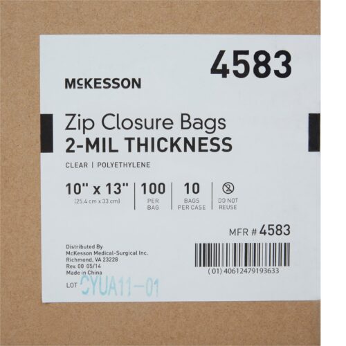 Reclosable Bag McKesson 10 X 13 Inch Polyethylene Clear Zipper Closure - Image 2