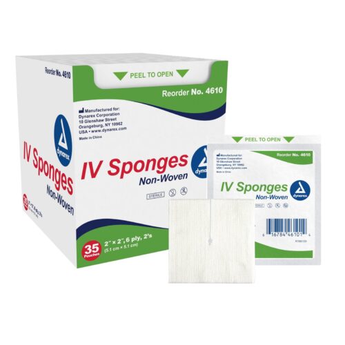 I.V. Sponge Dynarex® 2 X 2 Inch 6-Ply Sterile 2 per Pack