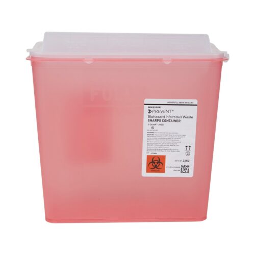 Sharps Container McKesson Prevent® Translucent Red Base 10-3/4 H X 10-1/2 W X 4-3/4 D Inch Horizontal - Image 2