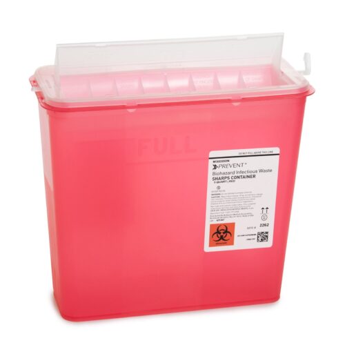 Sharps Container McKesson Prevent® Translucent Red Base 10-3/4 H X 10-1/2 W X 4-3/4 D Inch Horizontal - Image 3