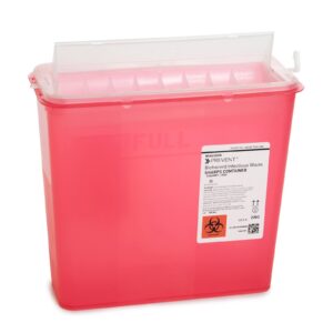 Sharps Container McKesson Prevent® Translucent Red Base 10-3/4 H X 10-1/2 W X 4-3/4 D Inch Horizontal