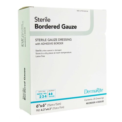Island Dressing DermaRite® Bordered Gauze Square Sterile - Image 5
