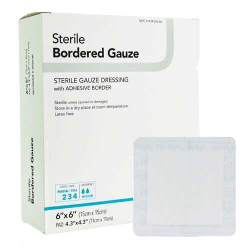 Island Dressing DermaRite® Bordered Gauze Square Sterile - Image 4