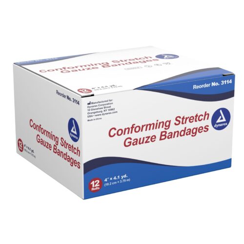 Conforming Bandage Dynarex® 4 Inch X 4.1 Yard 1-Ply NonSterile 12 per Pck