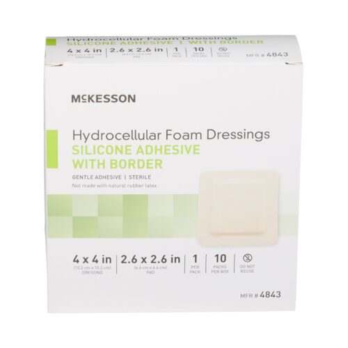Foam Dressing McKesson With Border Film Backing Silicone Gel Adhesive Square Sterile - Image 10