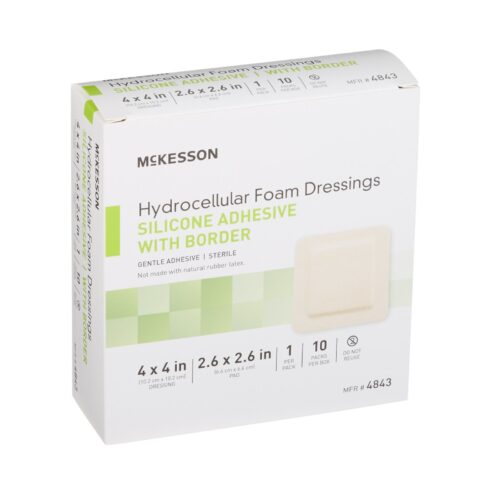 Foam Dressing McKesson With Border Film Backing Silicone Gel Adhesive Square Sterile - Image 8