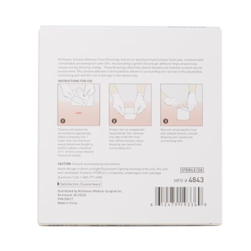 Foam Dressing McKesson With Border Film Backing Silicone Gel Adhesive Square Sterile - Image 9