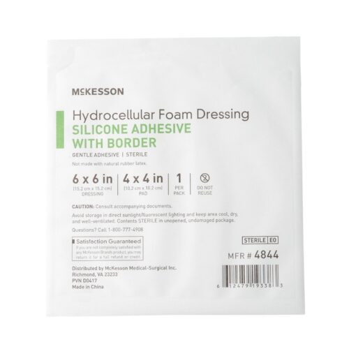 Foam Dressing McKesson With Border Film Backing Silicone Gel Adhesive Square Sterile - Image 5
