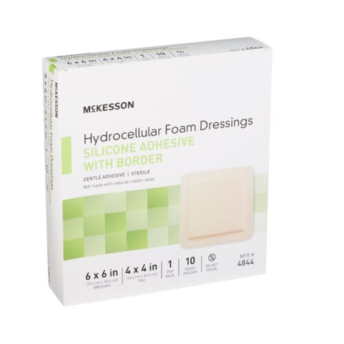 Foam Dressing McKesson With Border Film Backing Silicone Gel Adhesive Square Sterile - Image 2