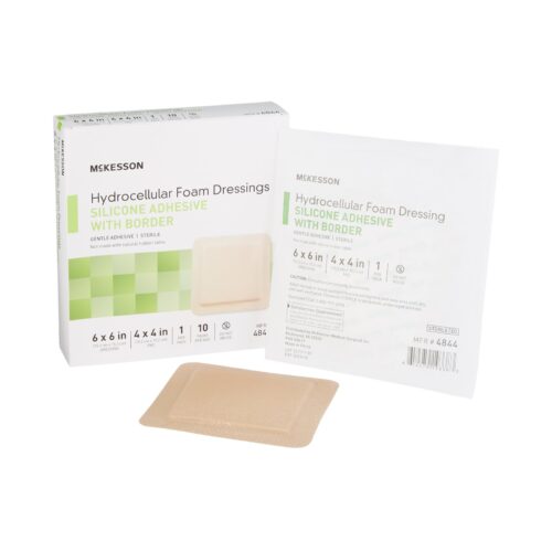 Foam Dressing McKesson With Border Film Backing Silicone Gel Adhesive Square Sterile - Image 7