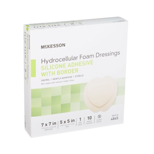 Foam Dressing McKesson 7 X 7 Inch With Border Film Backing Silicone Gel Adhesive Sacral Sterile - Image 2