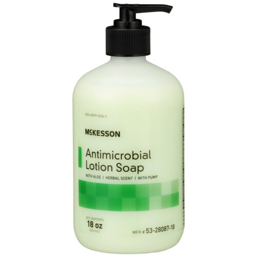 Antimicrobial Soap McKesson Lotion 18 oz. Pump Bottle Herbal Scent - Image 8