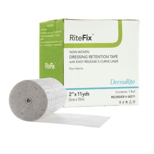 Water Resistant Dressing Retention Tape with Liner RiteFix™ White Yard Nonwoven NonSteri