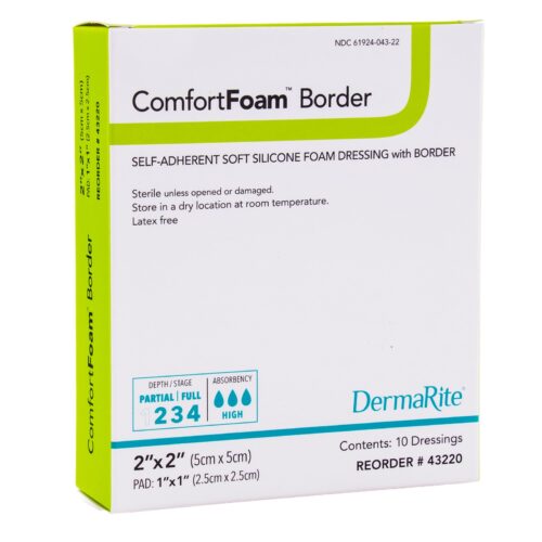 Foam Dressing ComfortFoam™ Border With Border Waterproof Backing Silicone Adhesive Square
