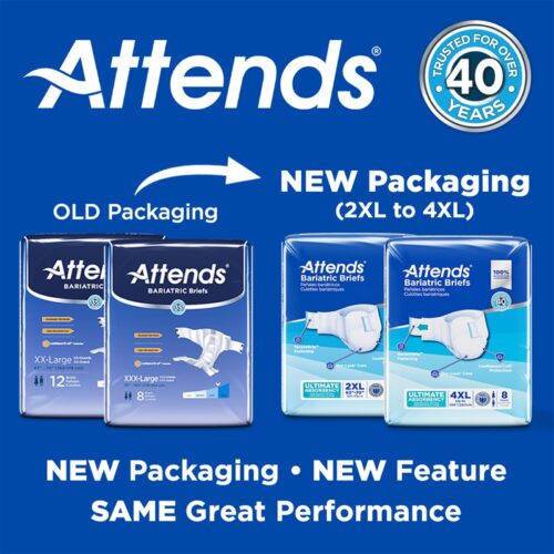 Unisex Adult Incontinence Brief Attends® Bariatric Disposable - Image 4
