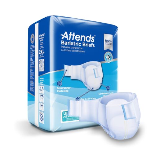 Unisex Adult Incontinence Brief Attends® Bariatric Disposable - Image 2