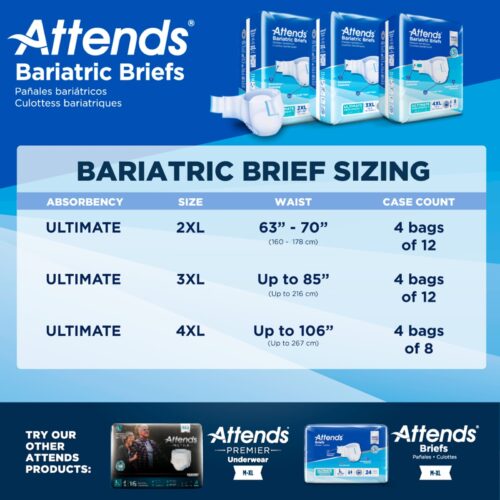 Unisex Adult Incontinence Brief Attends® Bariatric Disposable - Image 7