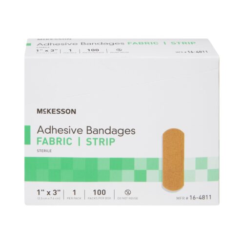 Adhesive Strip McKesson Fabric Rectangle Tan Sterile