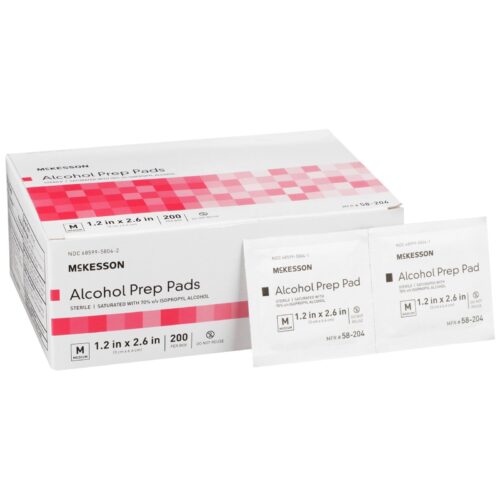 Alcohol Prep Pad McKesson 70% Strength Isopropyl Alcohol Individual Packet Sterile