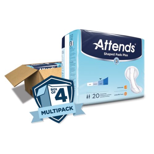 Bladder Control Pad Attends® Shaped Pads Plus 12 X 25-1/2 Inch Heavy Absorbency Polymer Core One Size - Image 2