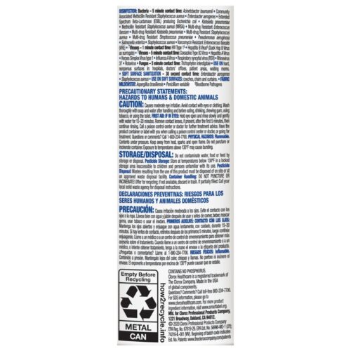 Clorox Healthcare® Citrace® Hospital Surface Disinfectant / Sanitizer Alcohol Based Aerosol Spray Li - Image 5