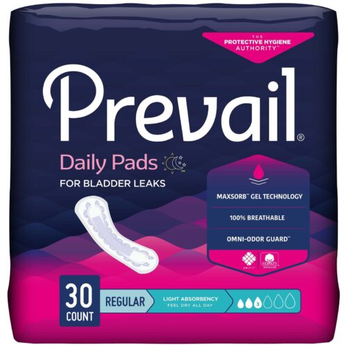 Bladder Control Pad Prevail® Daily Pads Light Absorbency Polymer Core One Size Fit